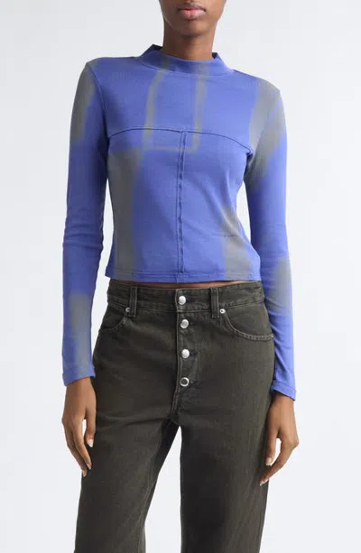 Eckhaus Latta Lapped Baby Turtleneck In Blue