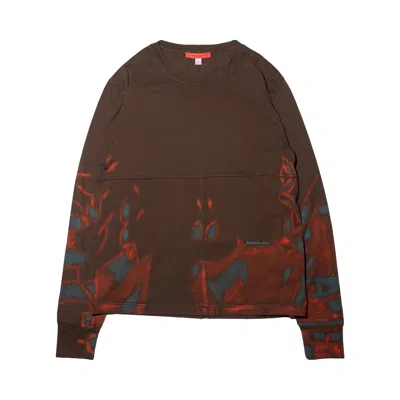 Pre-owned Eckhaus Latta Lapped Long-sleeve 'oil' | Brown | Men's Size S