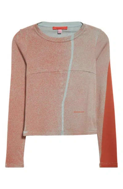 Eckhaus Latta Lapped Rib Baby Tee In Ember