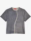 Eckhaus Latta Lapped Pima Cotton T-shirt In Grey