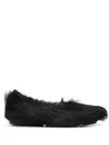 Eckhaus Latta Leather Ballerina Shoes In Black