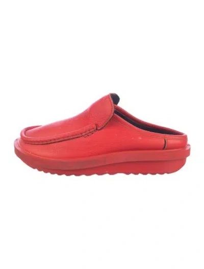 Pre-owned Eckhaus Latta Leather Loafers In Pink/red