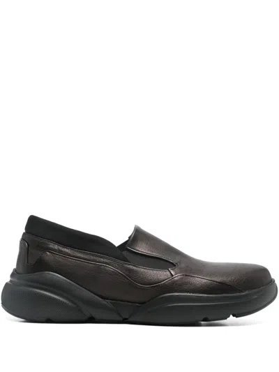 Eckhaus Latta Black Leather Loafer Sneakers