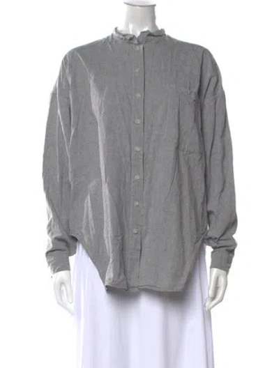Pre-owned Eckhaus Latta Long Sleeve Button-up Top In Grey