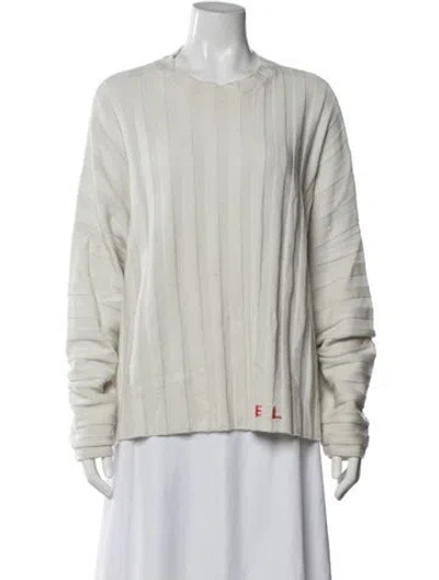 Pre-owned Eckhaus Latta Merino Wool Crew Neck Sweater In Neutrals