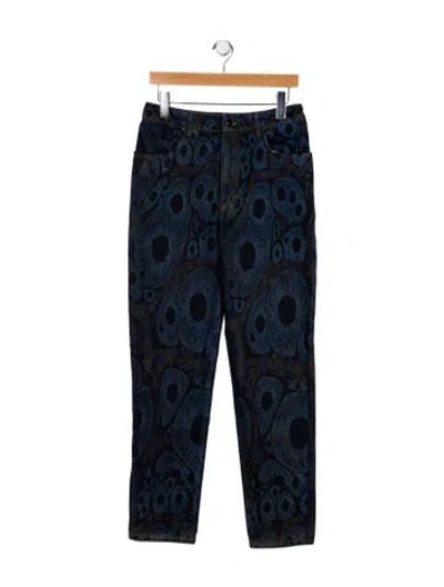 Pre-owned Eckhaus Latta Mid-rise Straight Leg Jeans In Blue
