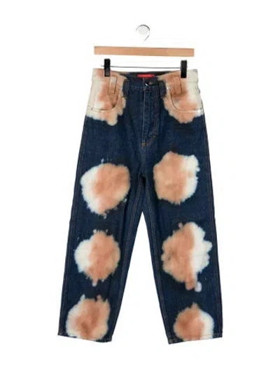 Pre-owned Eckhaus Latta Mid-rise Straight Leg Jeans In Blue
