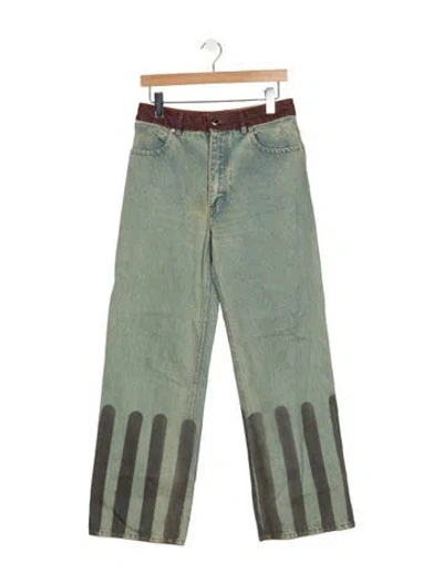 Pre-owned Eckhaus Latta Mid-rise Straight Leg Jeans In Blue