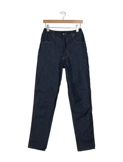 Pre-owned Eckhaus Latta Mid-rise Straight Leg Jeans In Blue