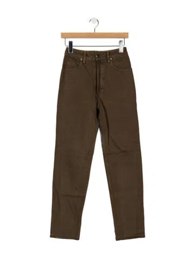 Pre-owned Eckhaus Latta Mid-rise Straight Leg Jeans In Brown/metallic