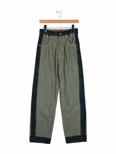 Pre-owned Eckhaus Latta Mid-rise Straight Leg Jeans In Green