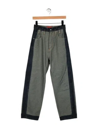 Pre-owned Eckhaus Latta Mid-rise Straight Leg Jeans In Multicolor