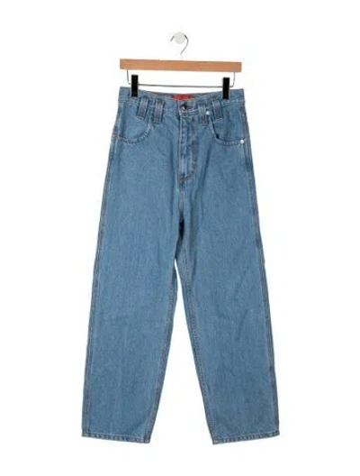 Pre-owned Eckhaus Latta Mid-rise Straight Leg Jeans W/ Tags In Blue