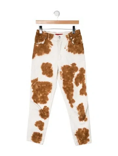 Pre-owned Eckhaus Latta Mid-rise Straight Leg Jeans In Yellow
