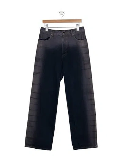 Pre-owned Eckhaus Latta Mid-rise Wide Leg Jeans In Blue