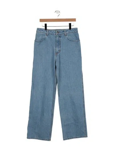 Pre-owned Eckhaus Latta Mid-rise Wide Leg Jeans In Blue