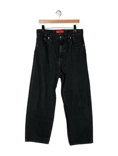 Pre-owned Eckhaus Latta Mid-rise Wide Leg Jeans In Blue