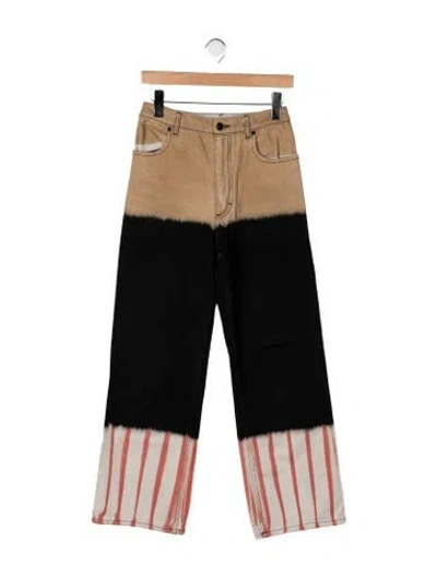Pre-owned Eckhaus Latta Mid-rise Wide Leg Jeans In Multi