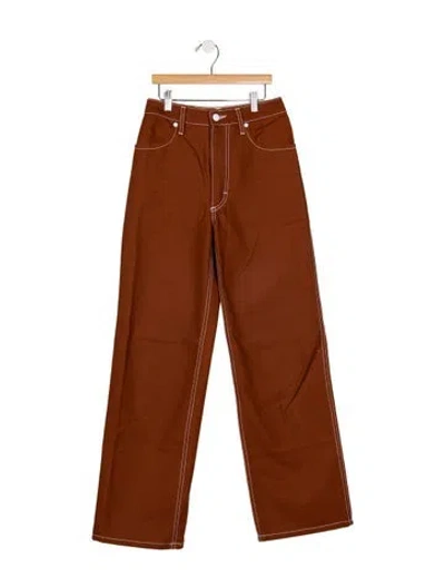 Pre-owned Eckhaus Latta Mid-rise Wide Leg Jeans In Orange