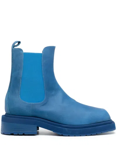 Eckhaus Latta Mike 50mm Square-top Ankle Boots In Blue