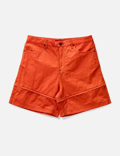 Eckhaus Latta Mobile Zip Shorts In Orange