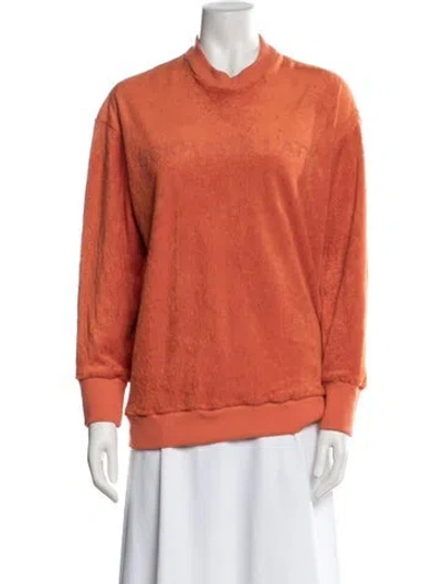 Pre-owned Eckhaus Latta Mock Neck Long Sleeve Sweatshirt In Orange