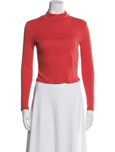 Pre-owned Eckhaus Latta Mock Neck Long Sleeve Top In Orange