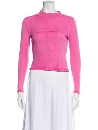 Pre-owned Eckhaus Latta Mock Neck Long Sleeve Top In Pink