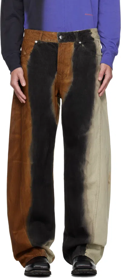 Eckhaus Latta Multicolor Bend Jeans In Brown