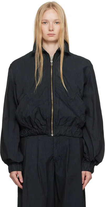 Eckhaus Latta Navy Flight Bomber Jacket In Anthracite