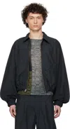 Eckhaus Latta Navy Flight Jacket In Anthracite