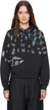 Eckhaus Latta Navy Garment-dyed Hoodie In Black