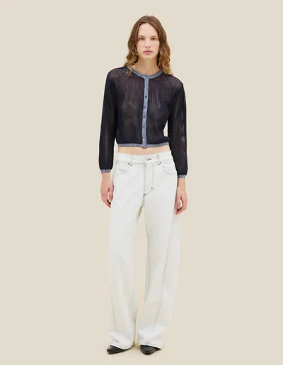 Eckhaus Latta Nouvelle Cardigan In Blue