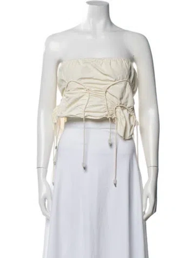 Pre-owned Eckhaus Latta Nylon Strapless Crop Top In Neutral