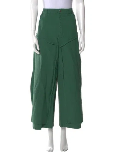 Pre-owned Eckhaus Latta Nylon Wide Leg Pants In Green