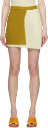 Eckhaus Latta Off-white & Tan Coastal Miniskirt In Sand
