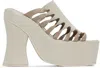 Eckhaus Latta Off-white Twist Strap Platform Mules In Off White Mix