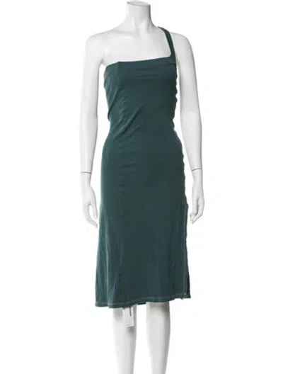 Pre-owned Eckhaus Latta One-shoulder Midi Length Dress In Blue
