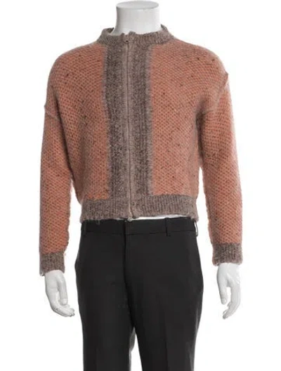 Pre-owned Eckhaus Latta Open Front Long Sleeve Cardigan In Brown