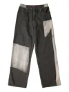 Eckhaus Latta Patchwork Wide-leg Jeans In Gray