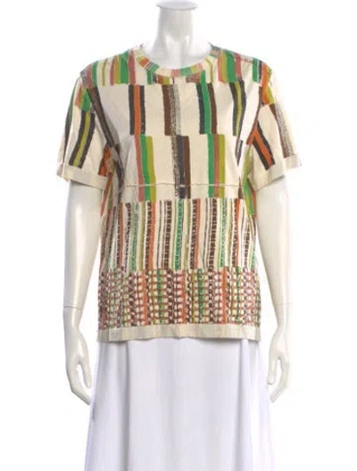 Pre-owned Eckhaus Latta Patterned Crew Neck T-shirt In Neutral