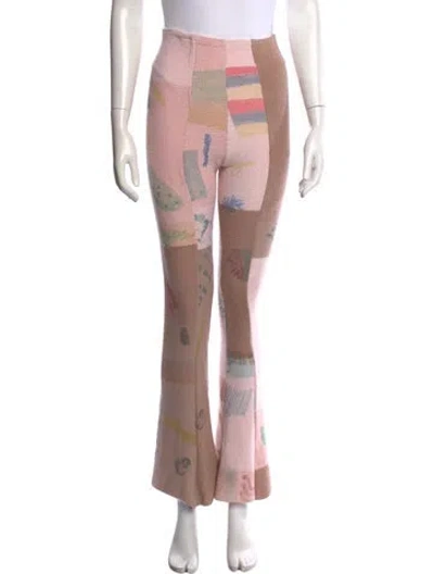 Pre-owned Eckhaus Latta Patterned Flared Pants In Pink