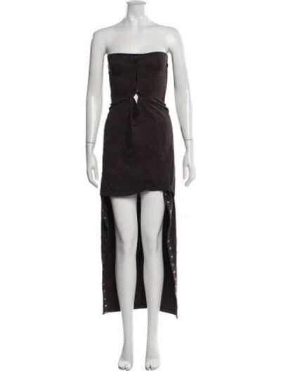 Pre-owned Eckhaus Latta Patterned Long Dress In Brown
