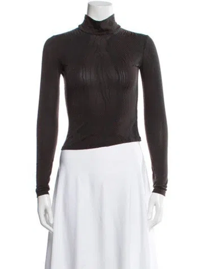 Pre-owned Eckhaus Latta Patterned Turtleneck Top In Gray