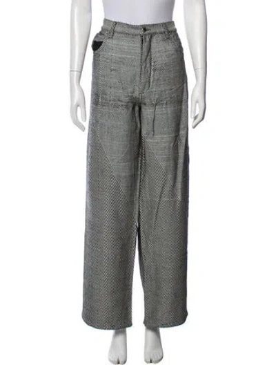 Pre-owned Eckhaus Latta Patterned Wide Leg Pants In Black