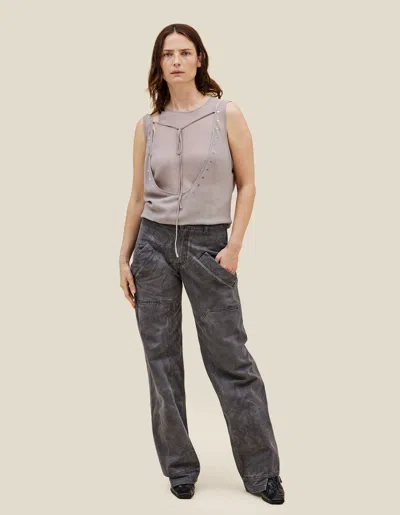 Eckhaus Latta Petal Blouse In Gray