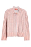 Eckhaus Latta Poet Rib Zip Cardigan In Cinnabar