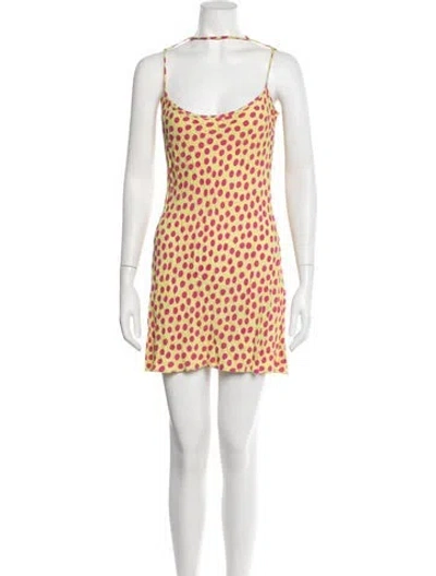 Pre-owned Eckhaus Latta Polka Dot Print Mini Dress In Green