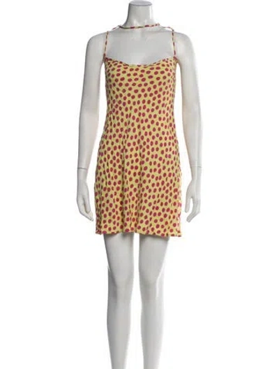 Pre-owned Eckhaus Latta Polka Dot Print Mini Dress In Green
