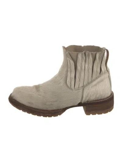 Pre-owned Eckhaus Latta Ponyhair Chelsea Boots In Neutral